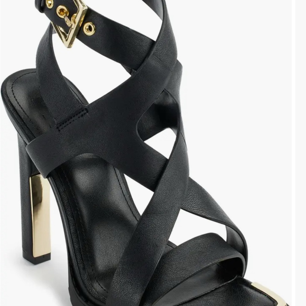 DKNY Black Heels with Gold Details Brand New size 8.5